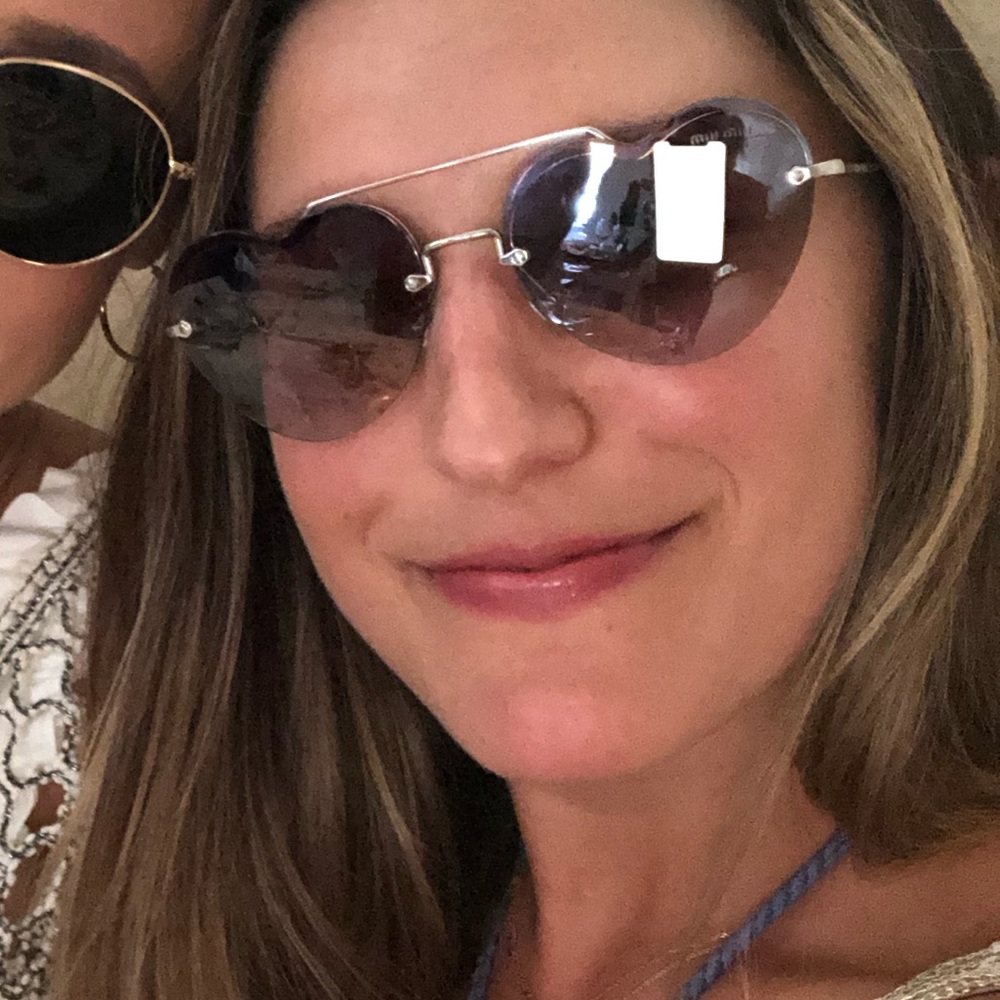 Miu Miu Noir Heart Framed Sunglasses